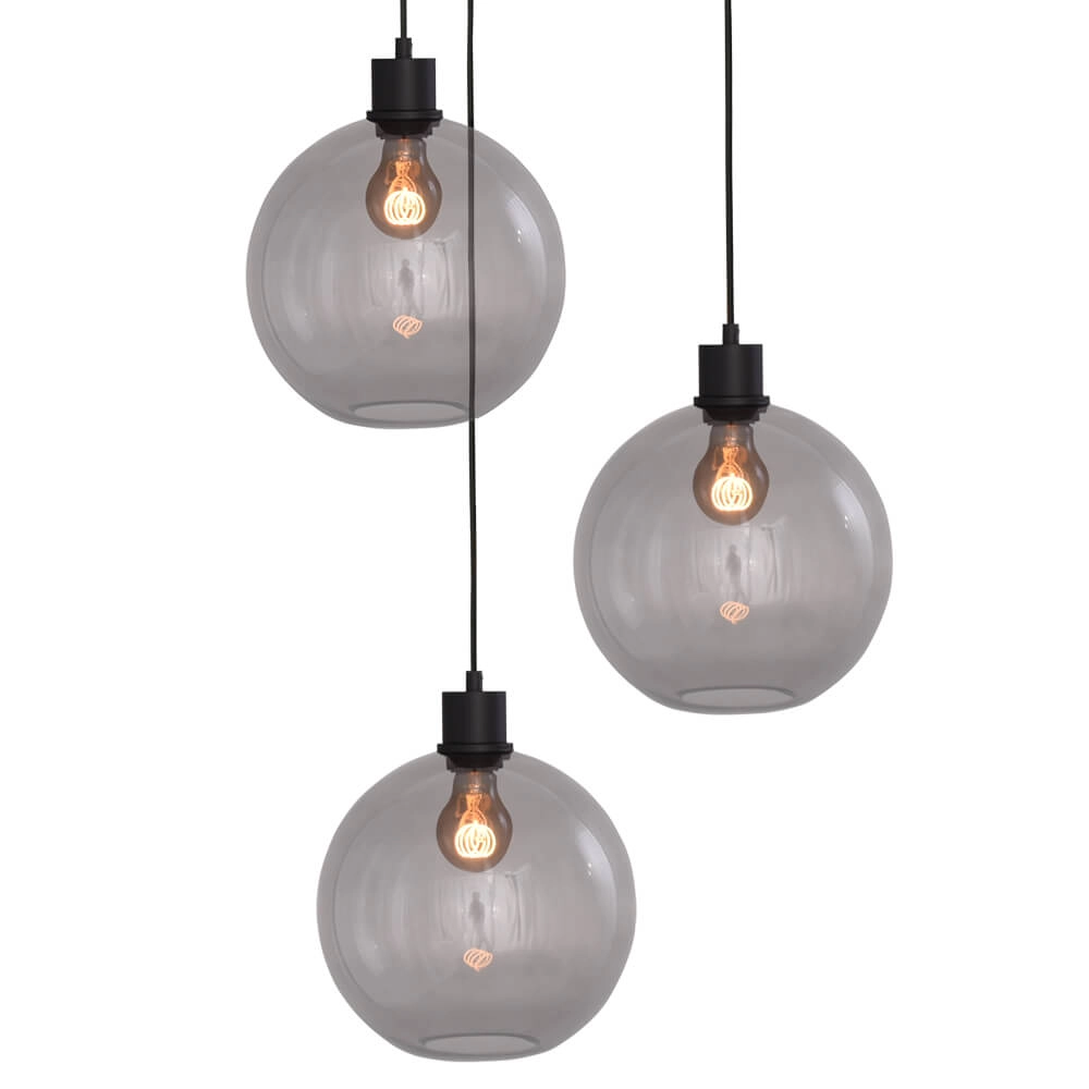 Lampe suspendue Vide Lazise 3x Ø 25cm noir Masterlight 8718121303543