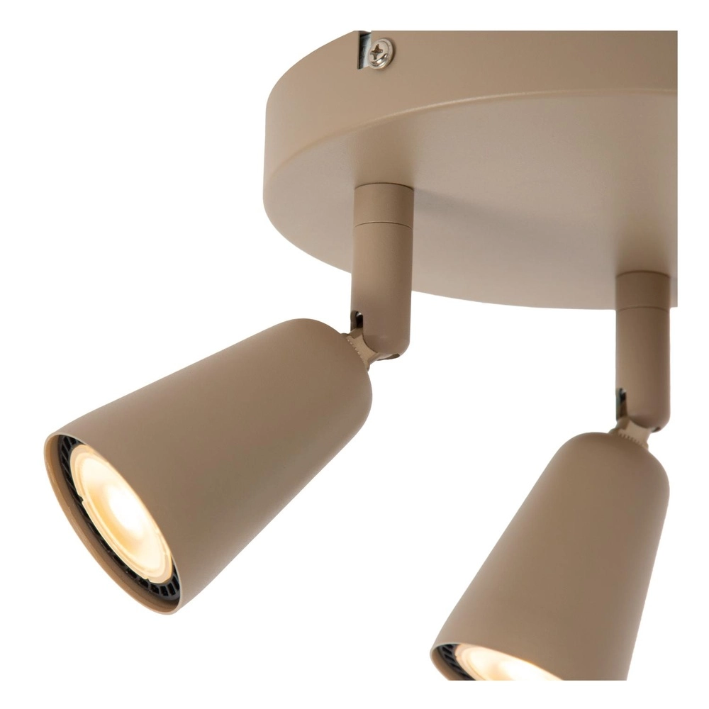 Projecteur de plafond Tiana Taupe 3 clairs Lucide 5411212650412