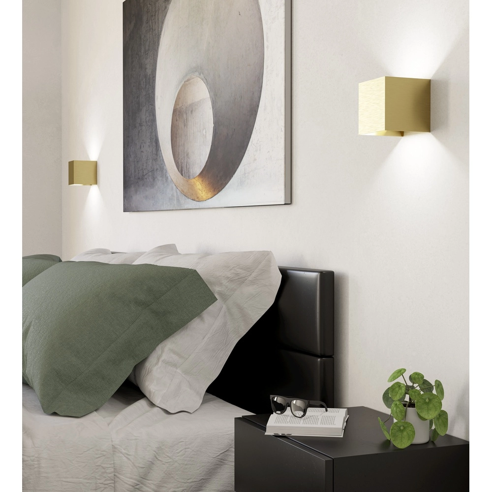 Spot mural en LED Valmontone Haut et Descente - Or brossé Eglo 9008606315987