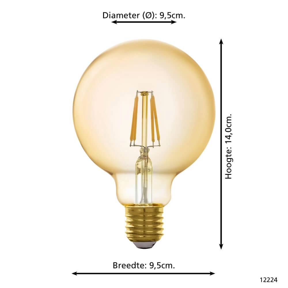Ampoule de lampe LED Zigbee - E27 - 4.9 watt - 2200K - G95 Eglo 9002759122249