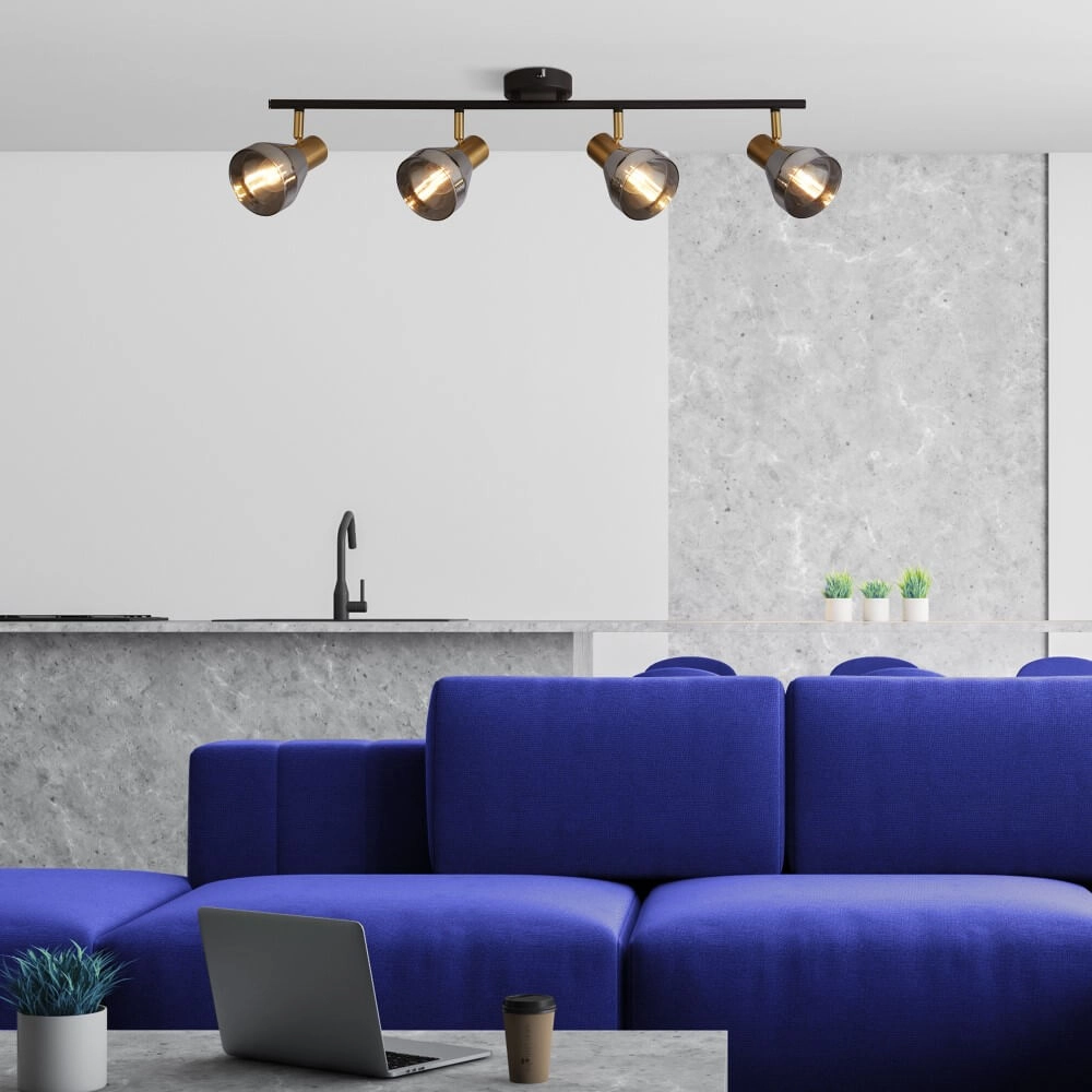 Plafonnier Westminster avec verre fumé 4 lumières Searchlight 5053423227917