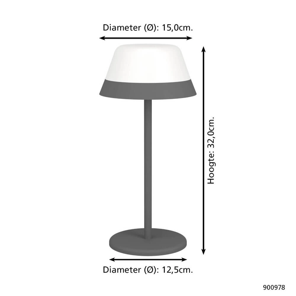 Lampe de table Meggiano conception gris Eglo 9008606297696