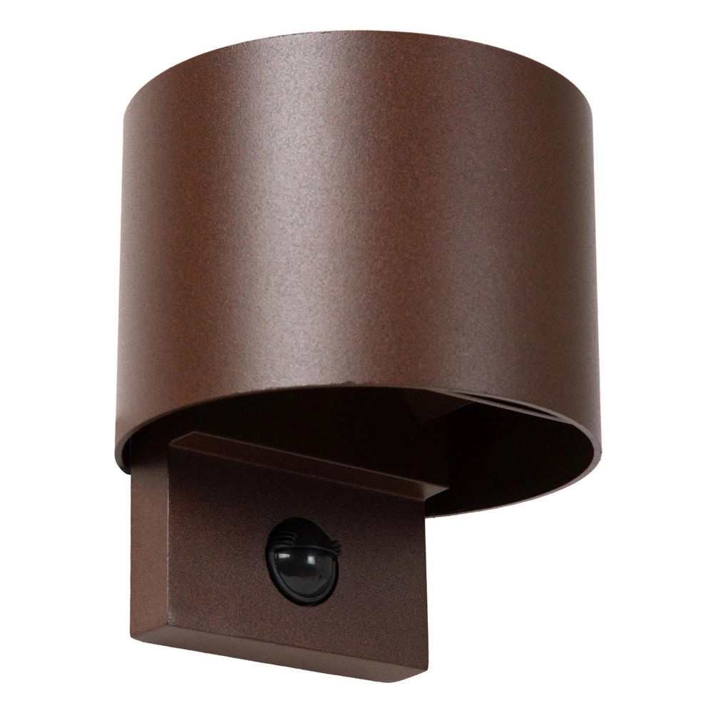 Lampe murale ronde Tadzio avec le capteur brun rouille