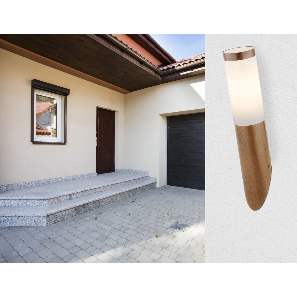 Lampe d’extérieur Boston bois avec blanc Globo 9007371420131