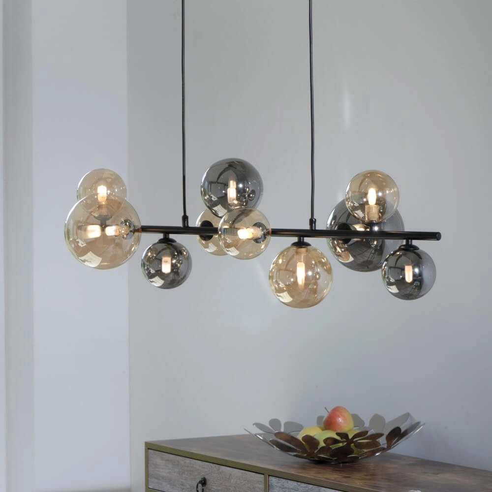 Lampe suspendue noire Popsicle design à 10 lumières Paul Neuhaus 4012248375495