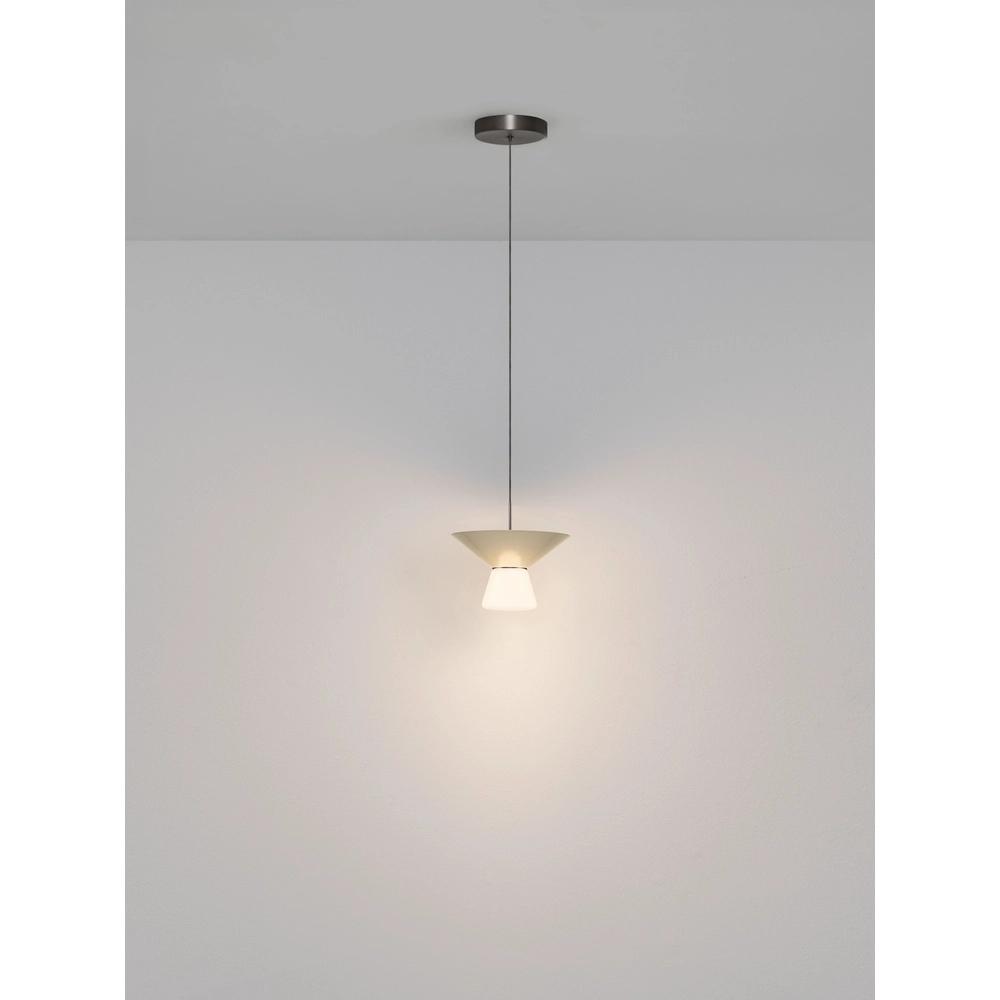 Lampe pendante de conception Baris blanc avec gris Ø 22cm Lyora 5212017495273