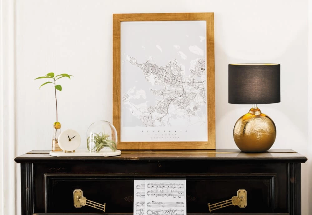 Lampe de table dorée et noire Foro 36 cm Fischer & Honsel 4003694505581