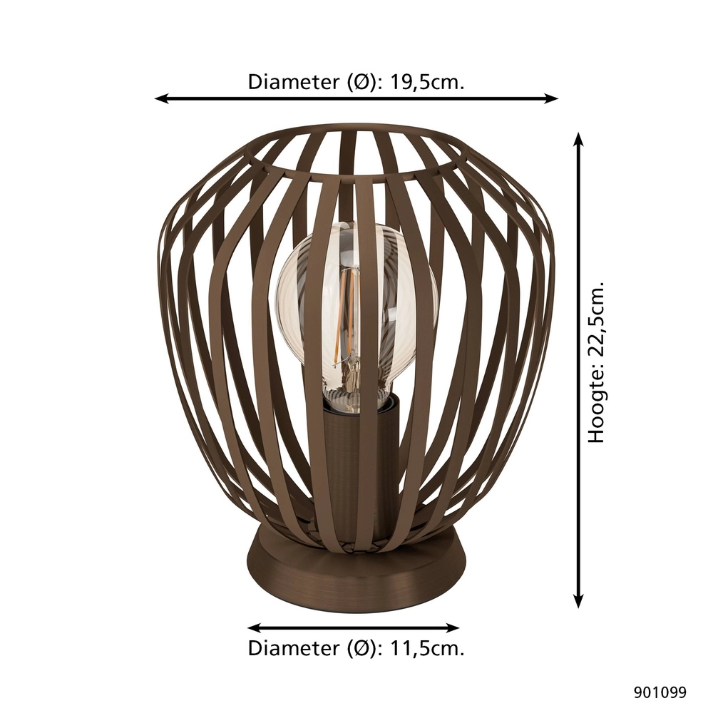 Lampe de table en bronze Espinal Ø 19,5cm - 1x E27 Eglo 9008606312603