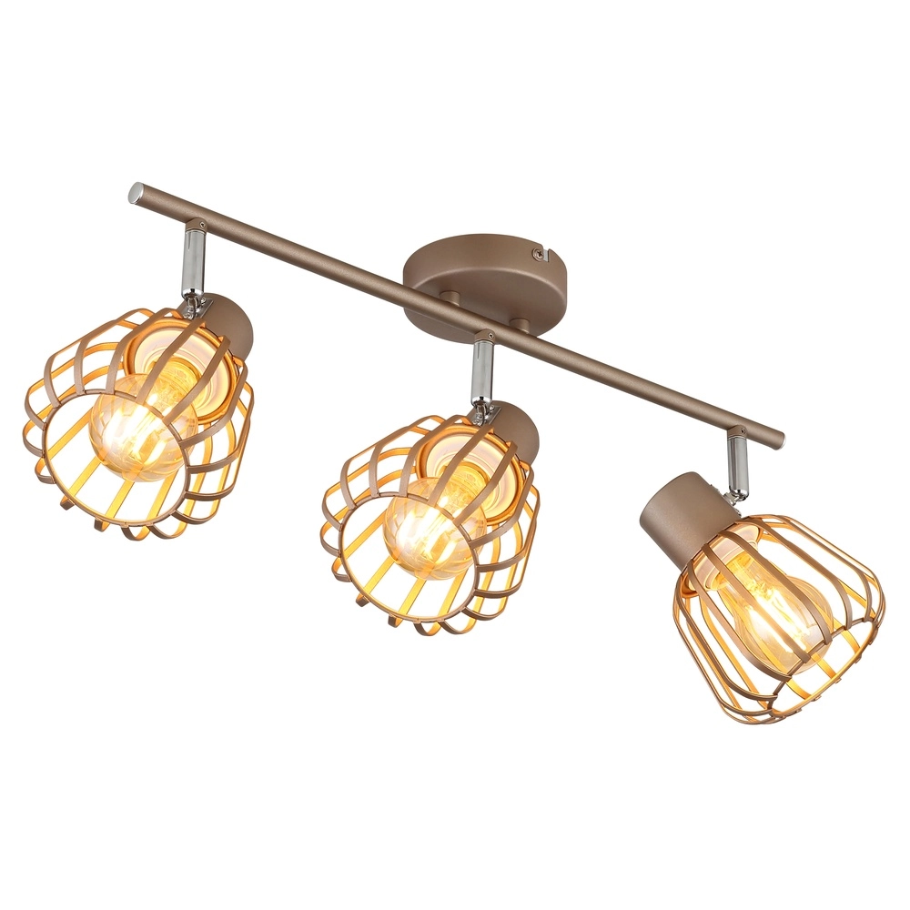 Lampe de plafond Olin 3 café brun clair
