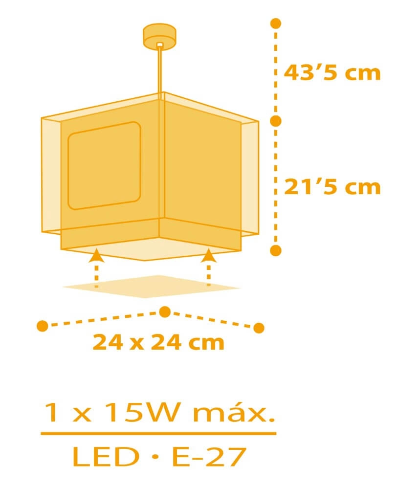 Lampe suspendue chambre d'enfant My Farm jaune avec du blanc Dalber 8420406634029