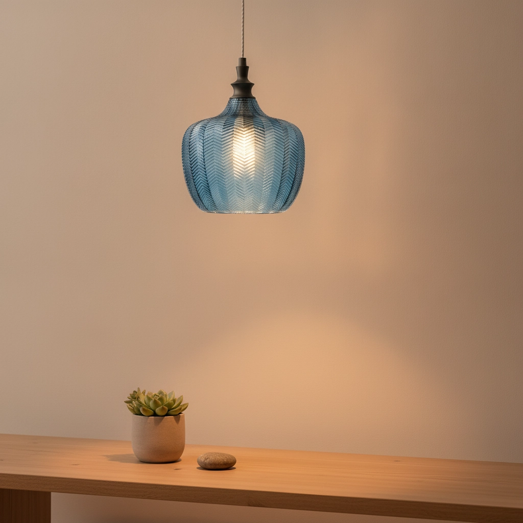 Suspension Loni verre bleu