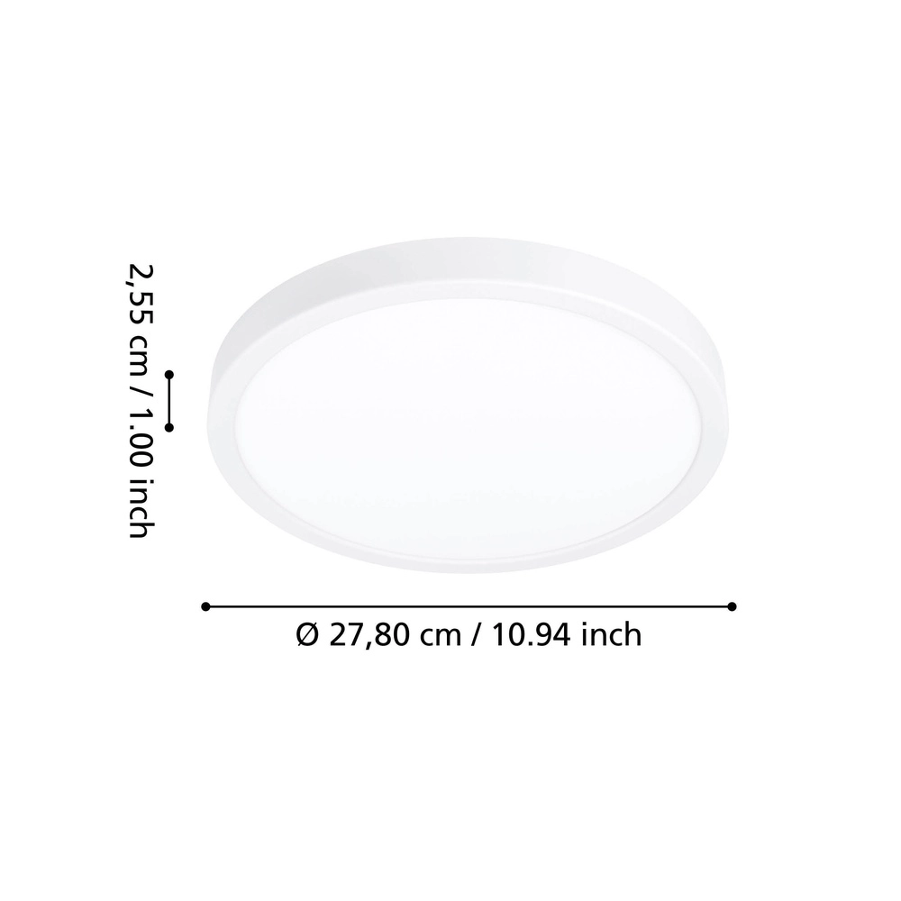 Lumière de plafond IP44 Fueva 6-Z rond - blanc - Ø 27,8 cm Eglo 9008606330553