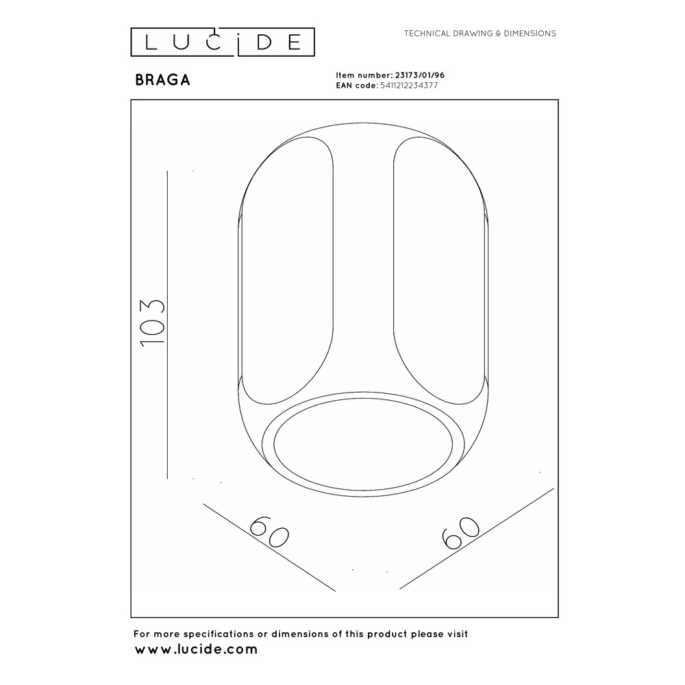 Spot de surface champagne Braga 1x GU10 - Ø 6cm Premium by Lucide 5411212234377