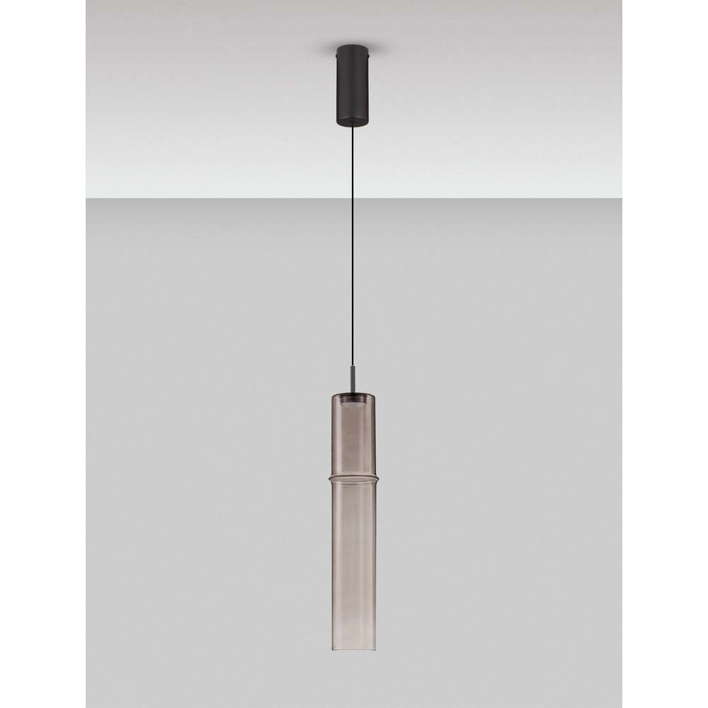 Suspension unique Sano Verre fumé à 1 lumière Lyora 5212017474018