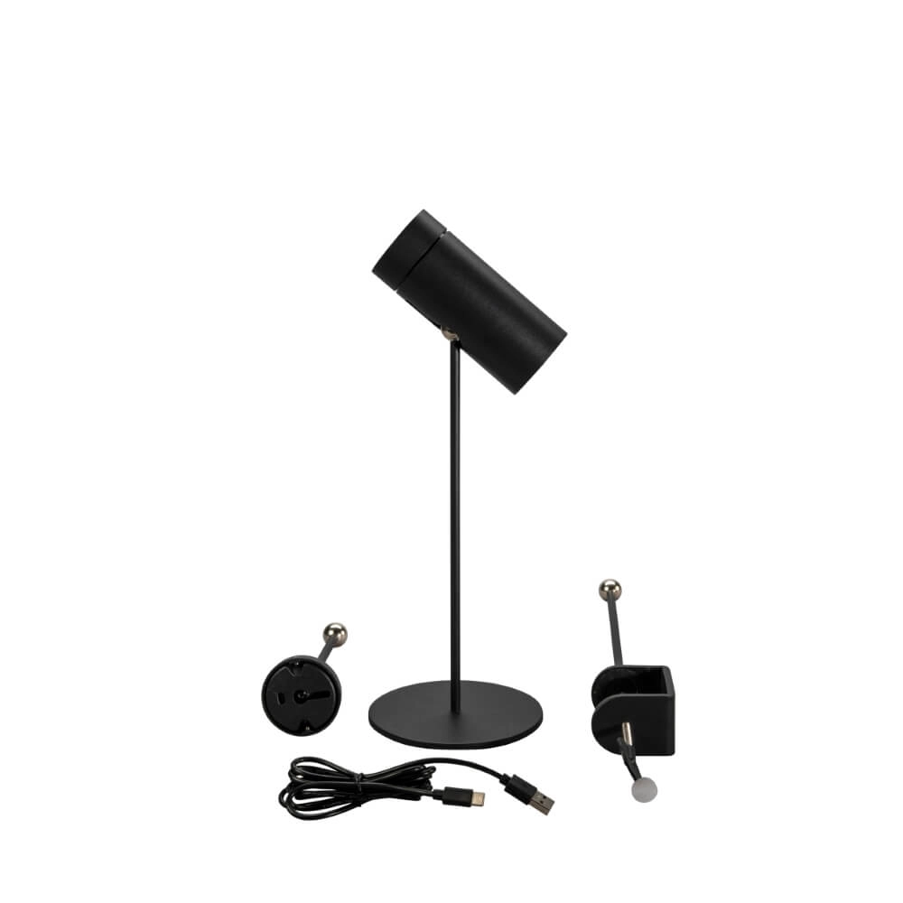Lampe de table rechargeable Multi noir avec aimant KonstSmide 7318307844757