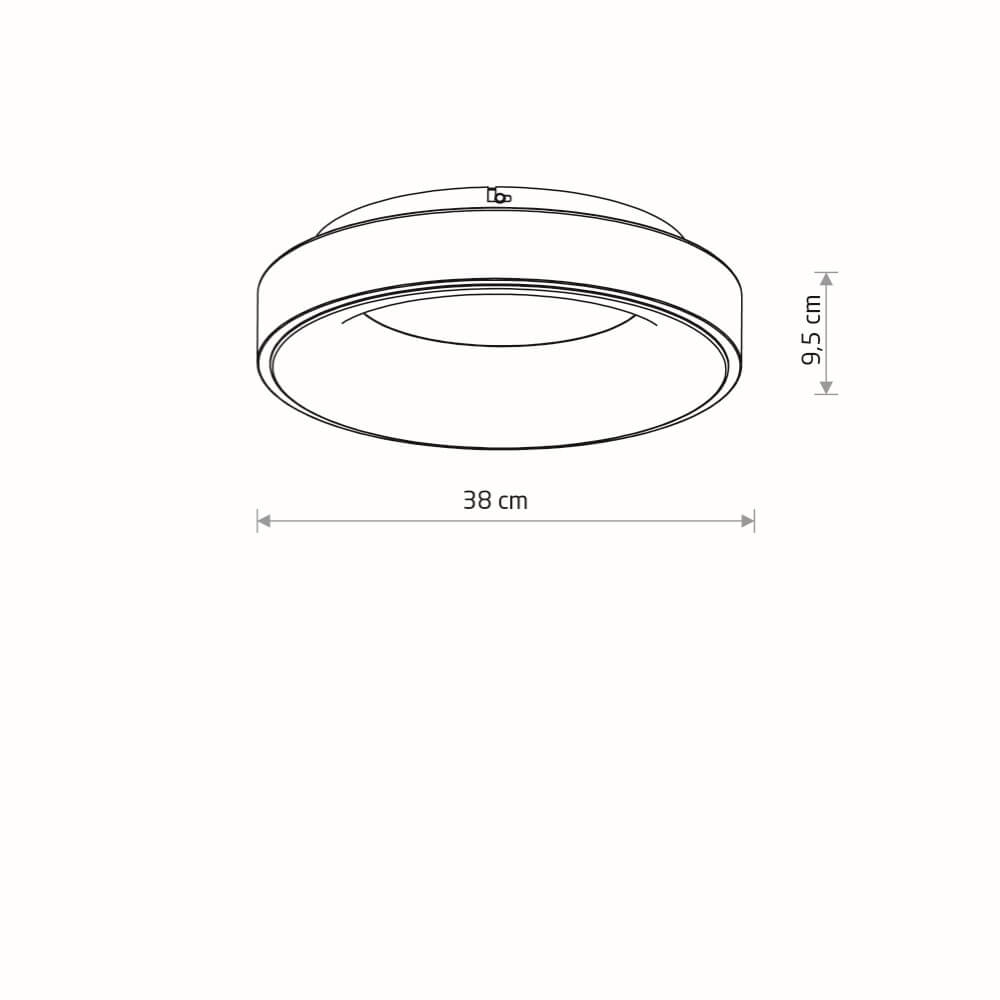 Plafonnier rond Nikki Round noir Ø 38cm Lyora 5903139112062