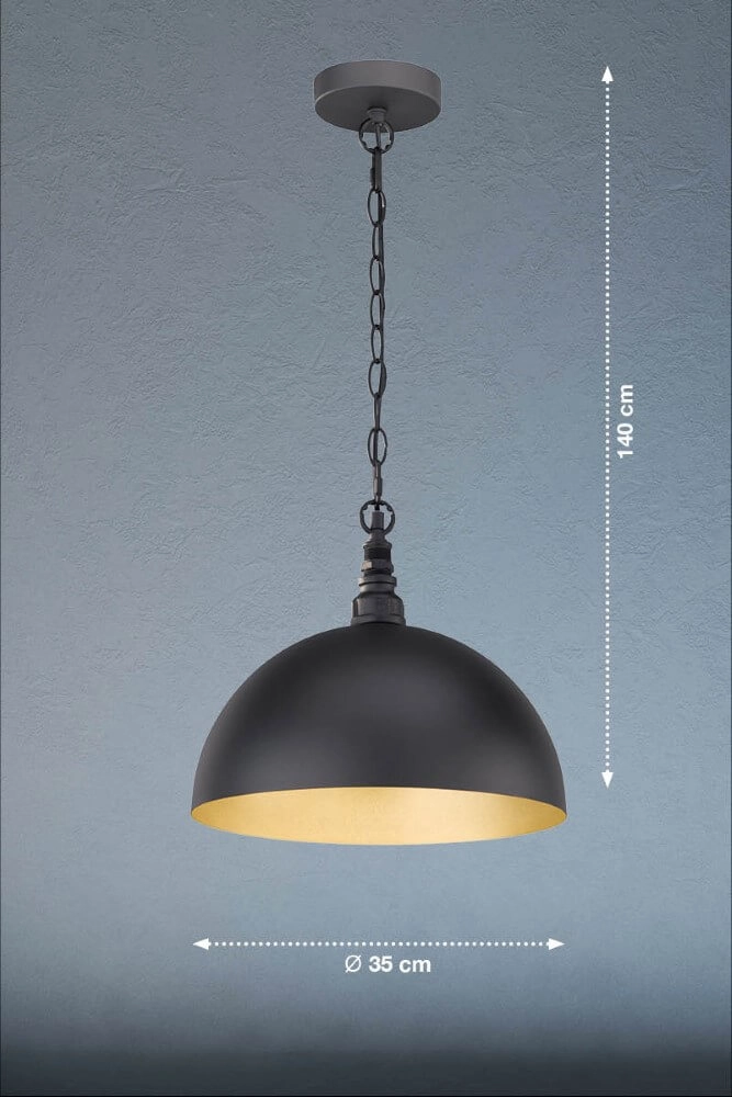 Lampe à suspension industrielle Leitung Ø 35 cm Fischer & Honsel 4003694606462