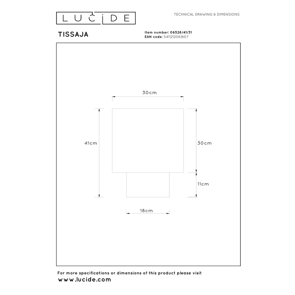 Lampe de table Tissaja Ø 30cm de blanc Lucide 5411212061607