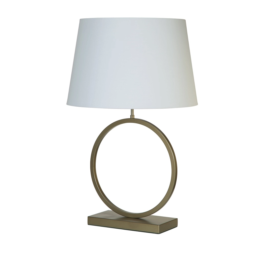 Lampe de table Elegant bronze avec capuchon blanc