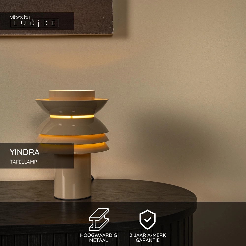 Lampe de table Yindra taupe Lucide Vibes 5411212650160