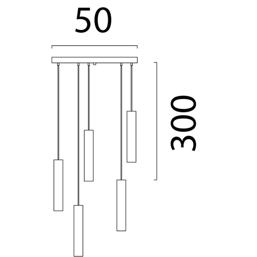 Lampe suspendue Run Plaque ronde Ø50 - 5x GU10 - noire Masterlight 8718121222141