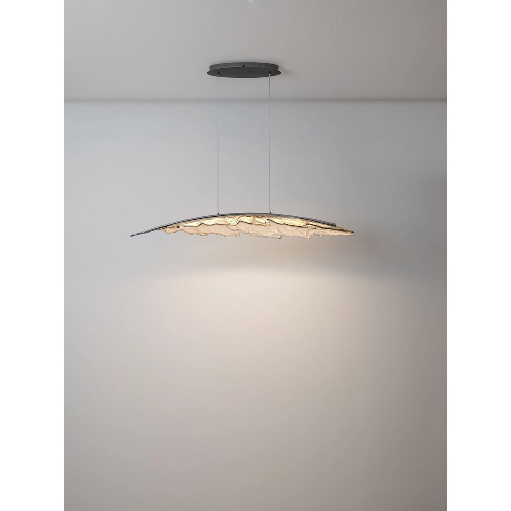 Lampe pendante de conception Amado anthracite avec moka 131,5 cm Lyora 5212063500280