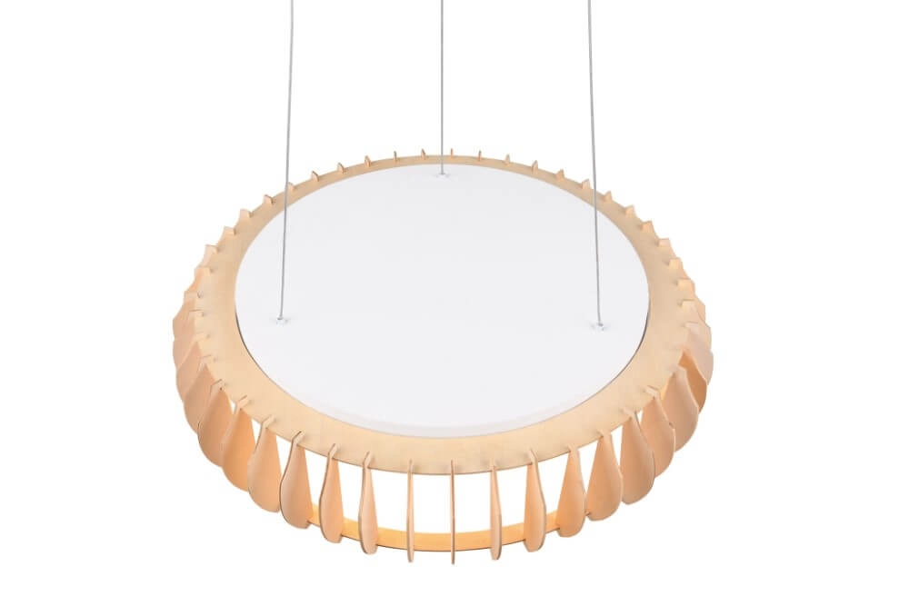 Lampe suspendue en bois Monte Ø60cm Trio 4017807600100