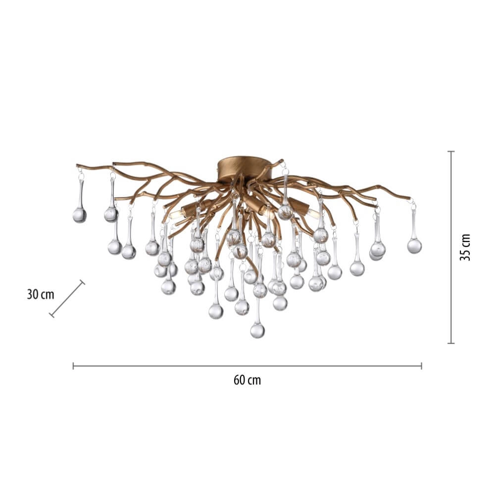 Lustre Icicle laiton 60cm Paul Neuhaus 4012248352069