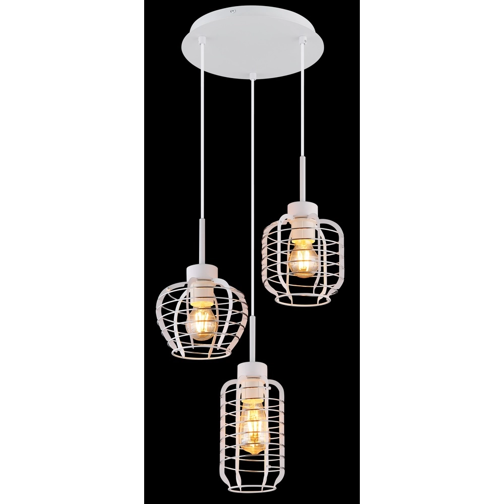 Lampe pendante à 3 lampes Nesa Blanc Globo 9007371572212