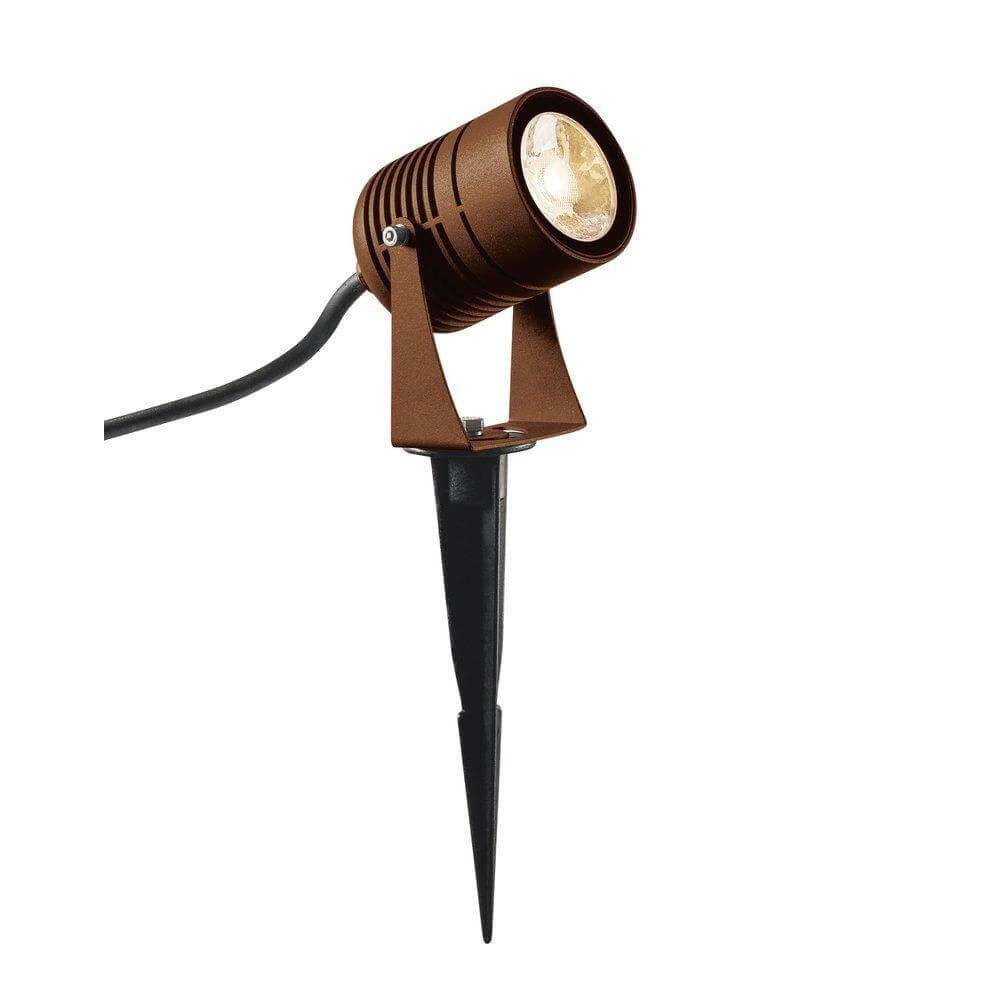 Spot de jardin Led Spike 6w - 3000K - 8cm brun rouille