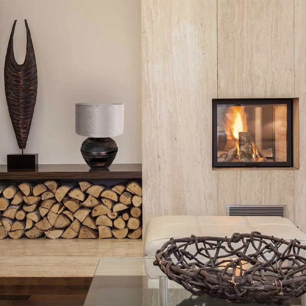 Lampe de table chic Lyons B avec capuche en velours taupe Steinhauer 8712746166590