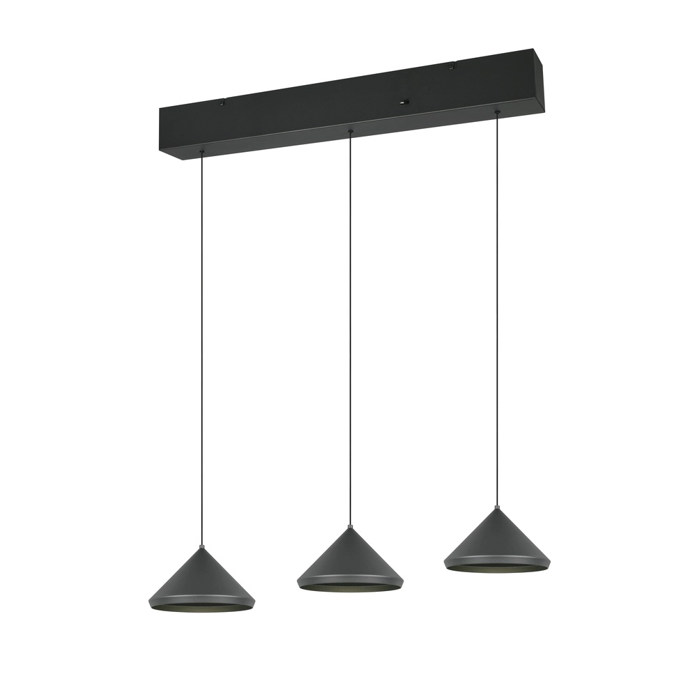 Suspension 3 lumières Laguna noir Trio 4017807667646