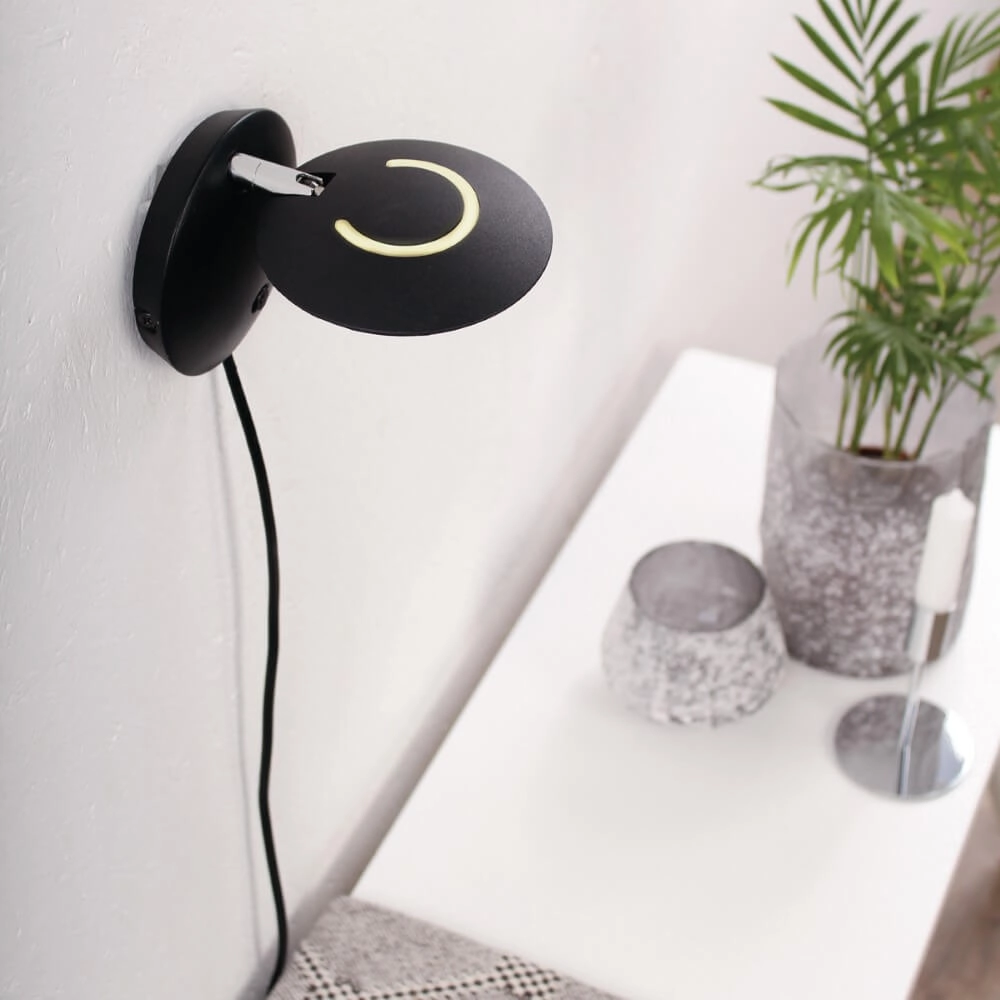 Spot mural LED Zenith 12 cm noir Steinhauer 8712746116342