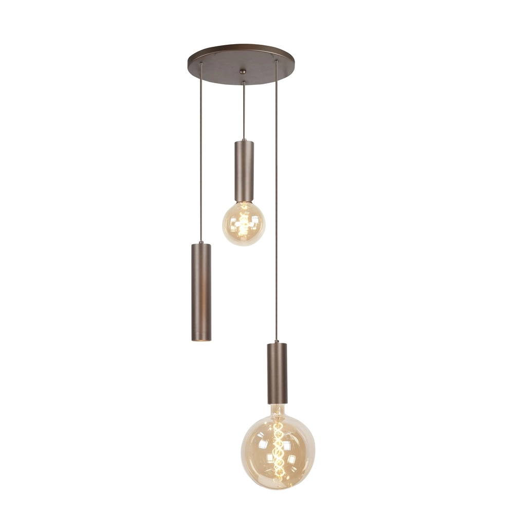 Lampe pendante de conception Locarno Choco Brown 3-Light