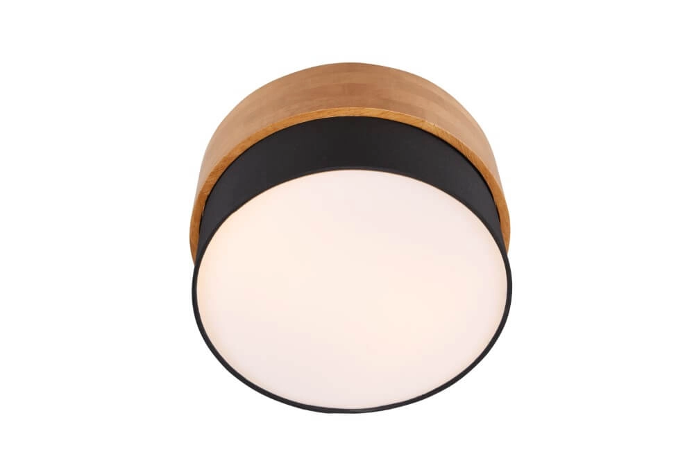 Plafonnier Ø 30cm Seasons bois avec du noir Trio 4017807526165