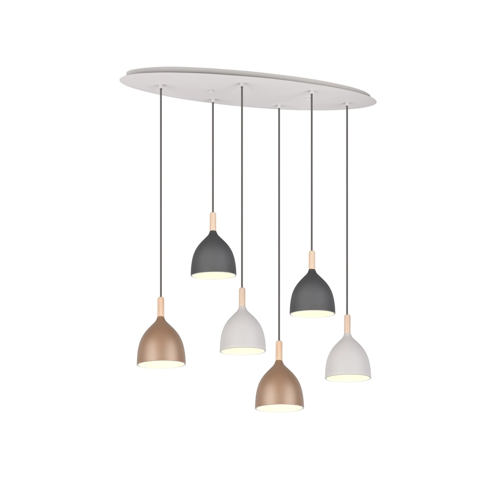 Lampe suspendue Jerano 6 couleurs claires