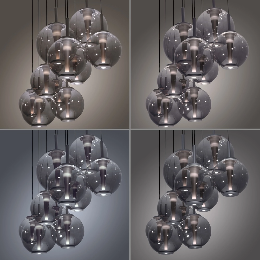 Lampe suspendue Pure E-Infinty Gris mystique avec verre fumé Paul Neuhaus 4012248397862