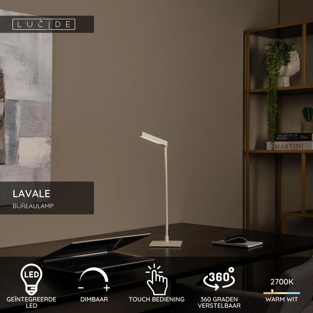 Lampe de bureau à design Lavale Blanc Lucide 5411212441621