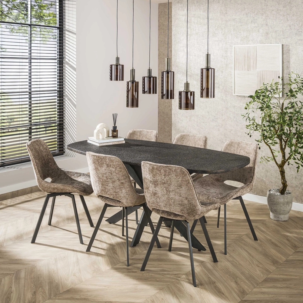 Lampe pendante de table à manger Sepiora Marron Sienna - verre foncé Lyora 8716803513457