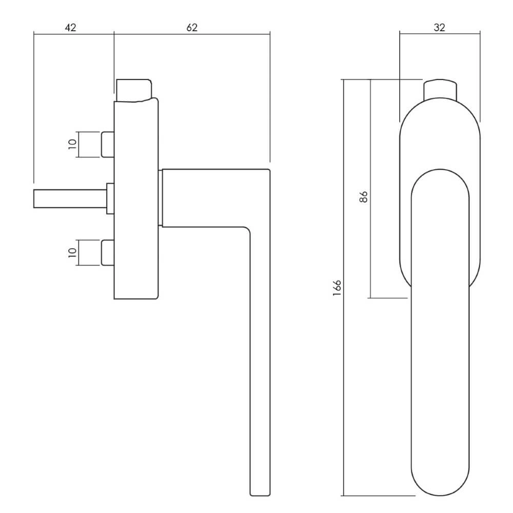Poignée de fenêtre design Radial verrouillable en acier inoxydable Olivari 8714186480878