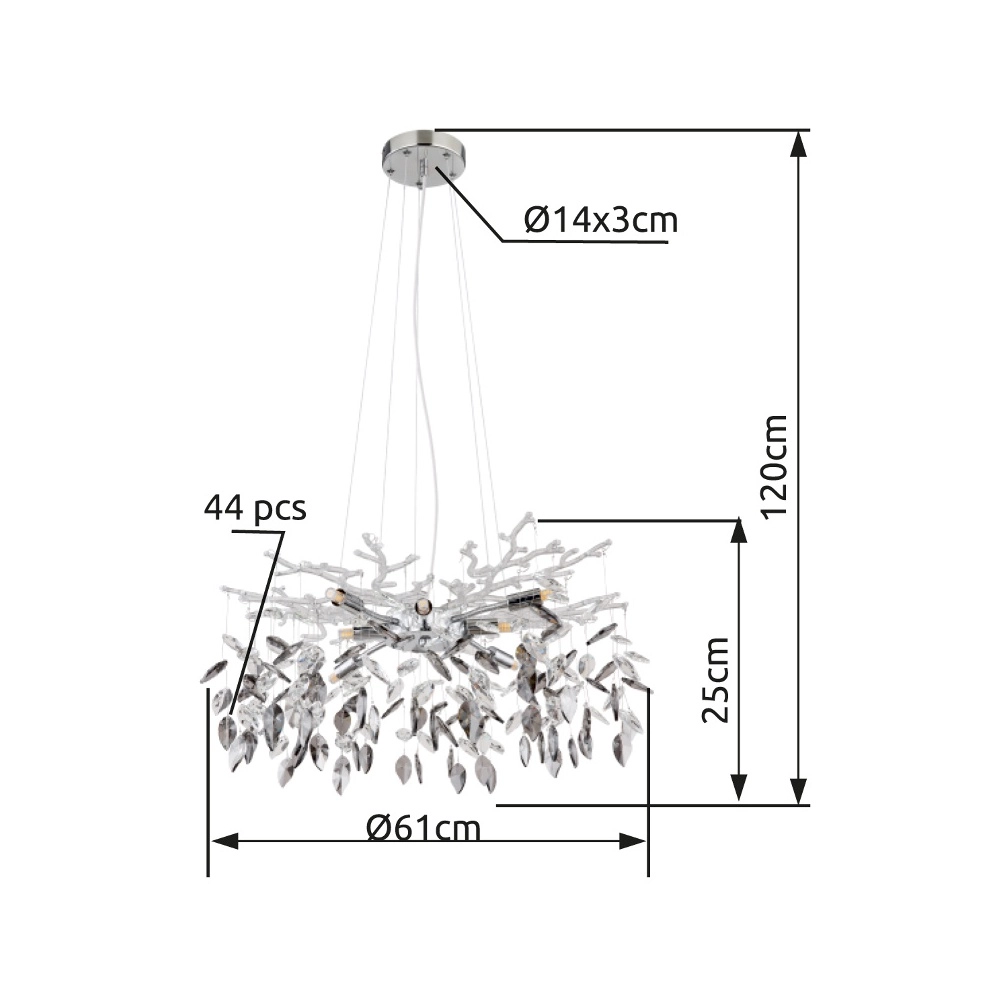 Lampe suspendue Danna Chrome Globo 9007371457809
