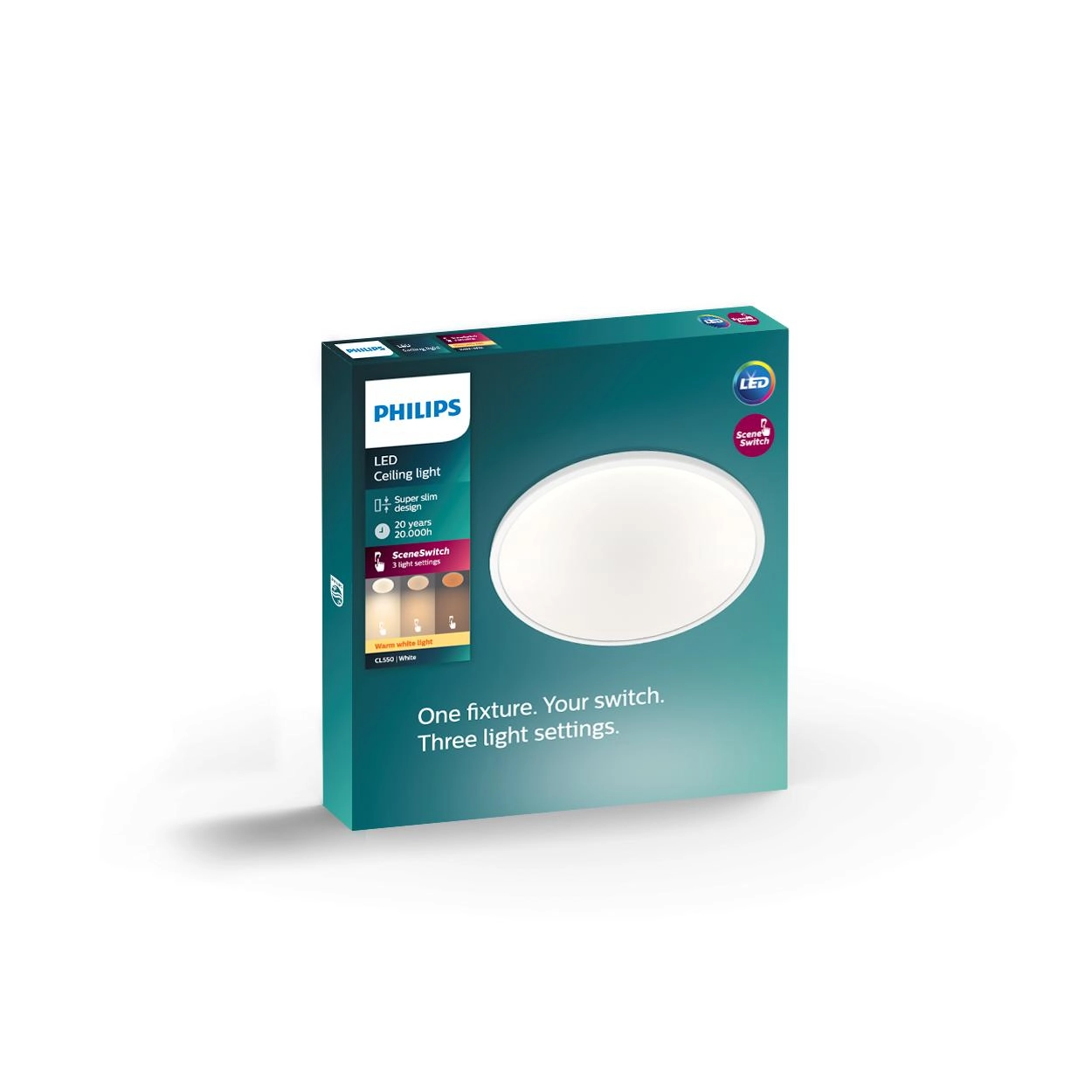Lampe de plafond Super Slim 2700K blanc Philips 8718699681012
