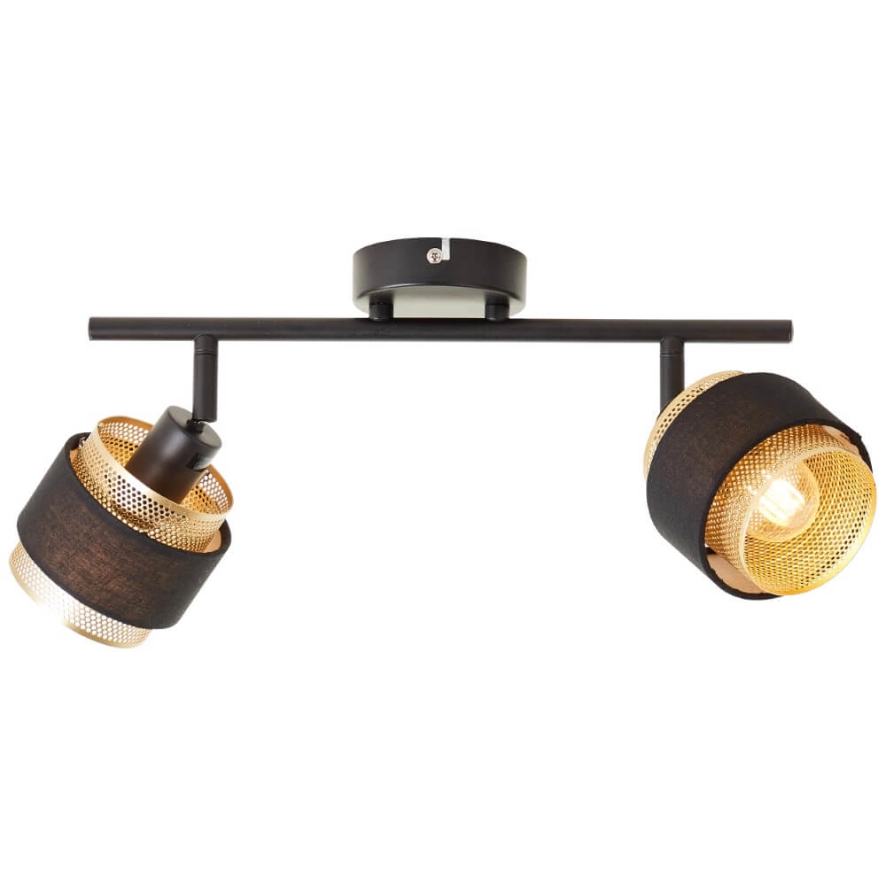 Plafonnier 2 lumières Grove noir avec de l'or Brilliant 4004353424113