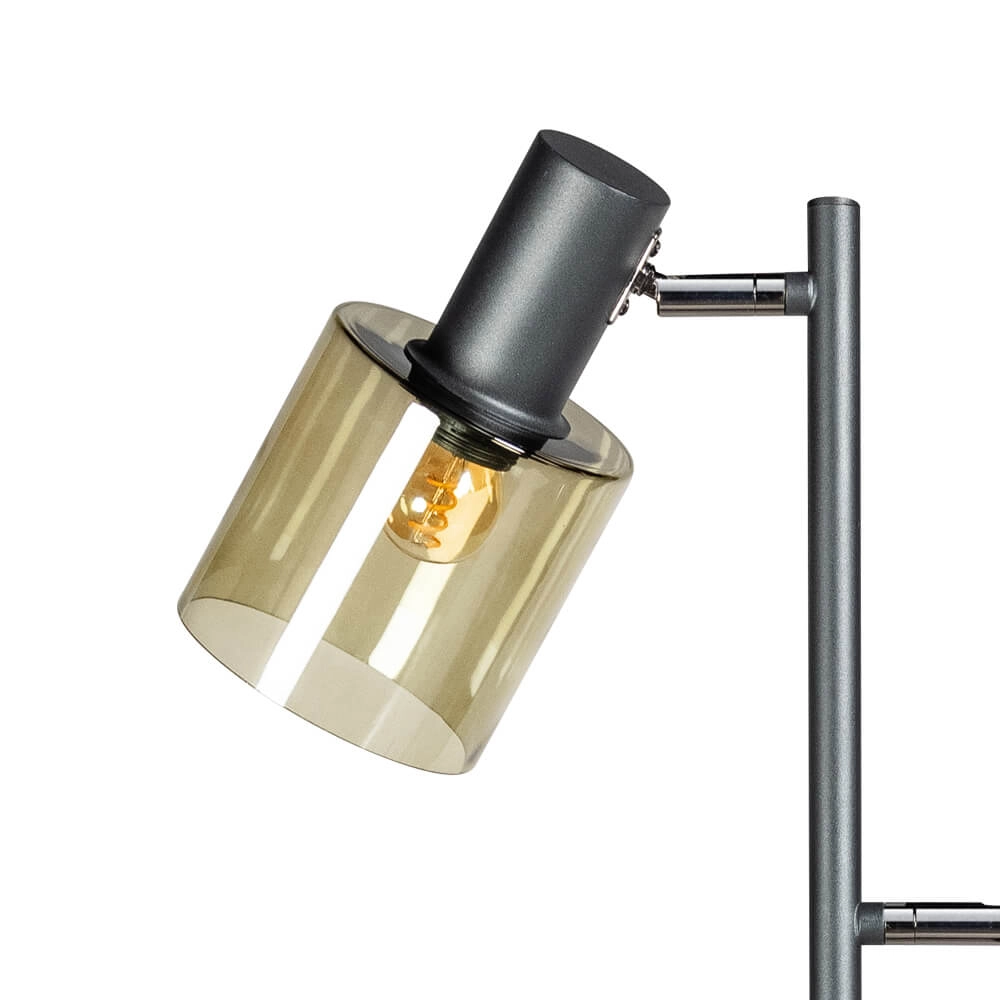 Lampadaire en verre Sledge Glass 3 lumières noir avec verre doré ETH 8720195302889