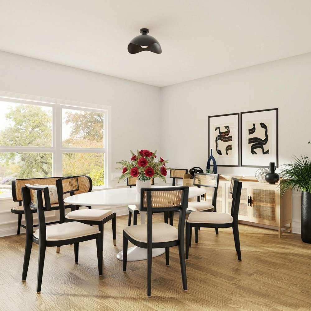 Lampe de plafond à design Volta Ø 40cm - ondulé - noir Masterlight 8718121395746