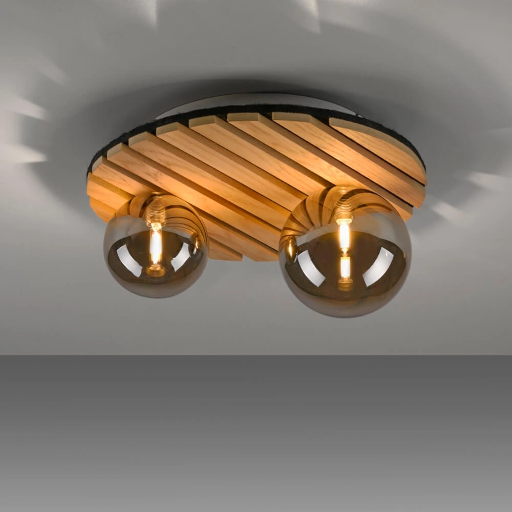 Plafonnier en bois Green Stika autour Just Light 4043689004231