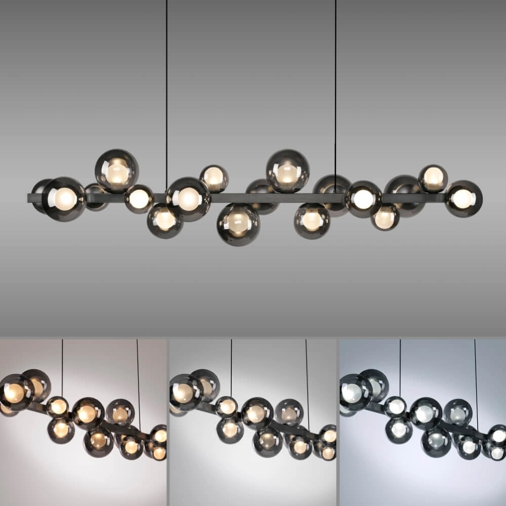 Lampe suspendue unique Pure E-Popup 18 gris clair Paul Neuhaus 4012248384411