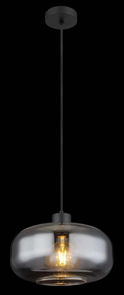 Lampe suspendue noire Giuseppe verre de fumée Globo 9007371441211