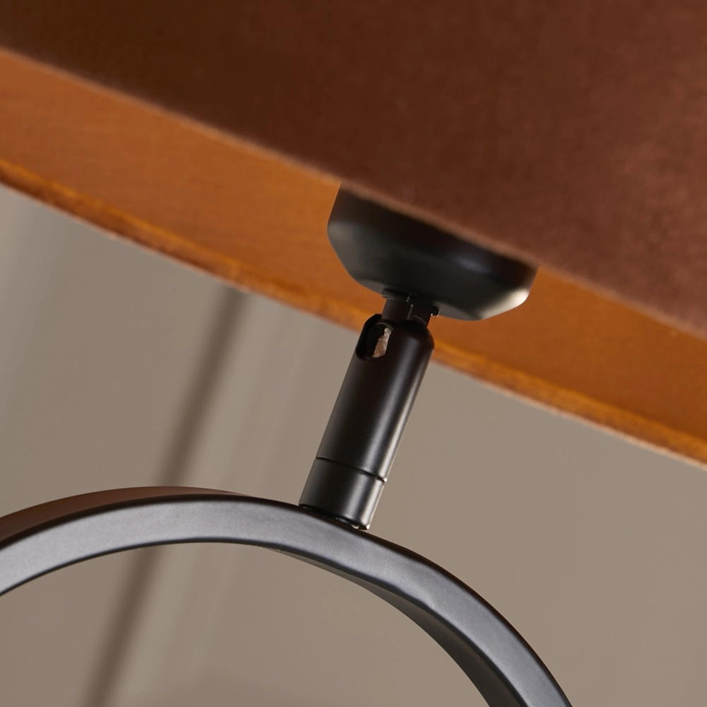 Lampe de table Modish Noir avec capuche orange Searchlight 5053423306254