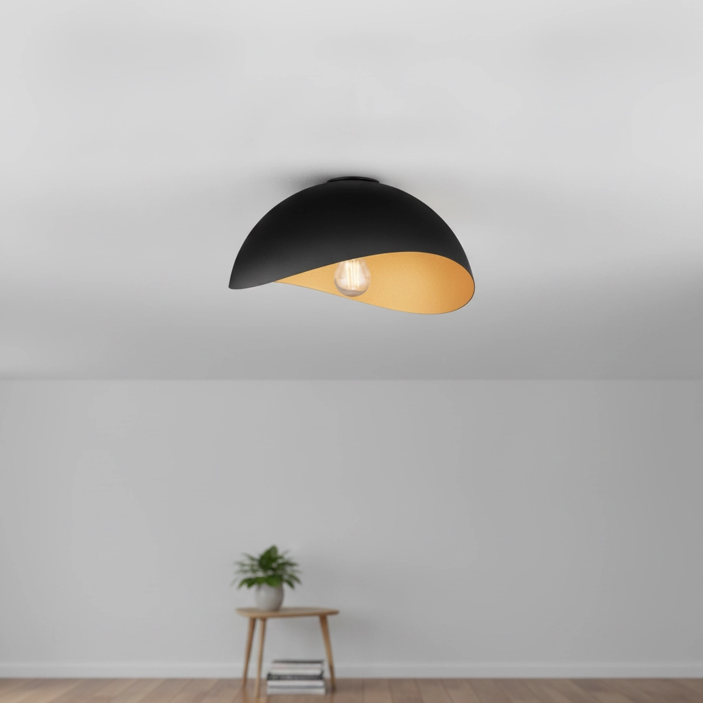 Plafonnier Opsi noir avec or Ø 30cm